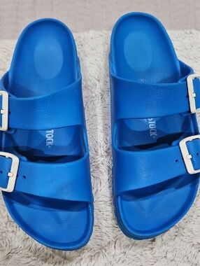 Birkenstock Blue Slip-On Sandals with Dual Straps